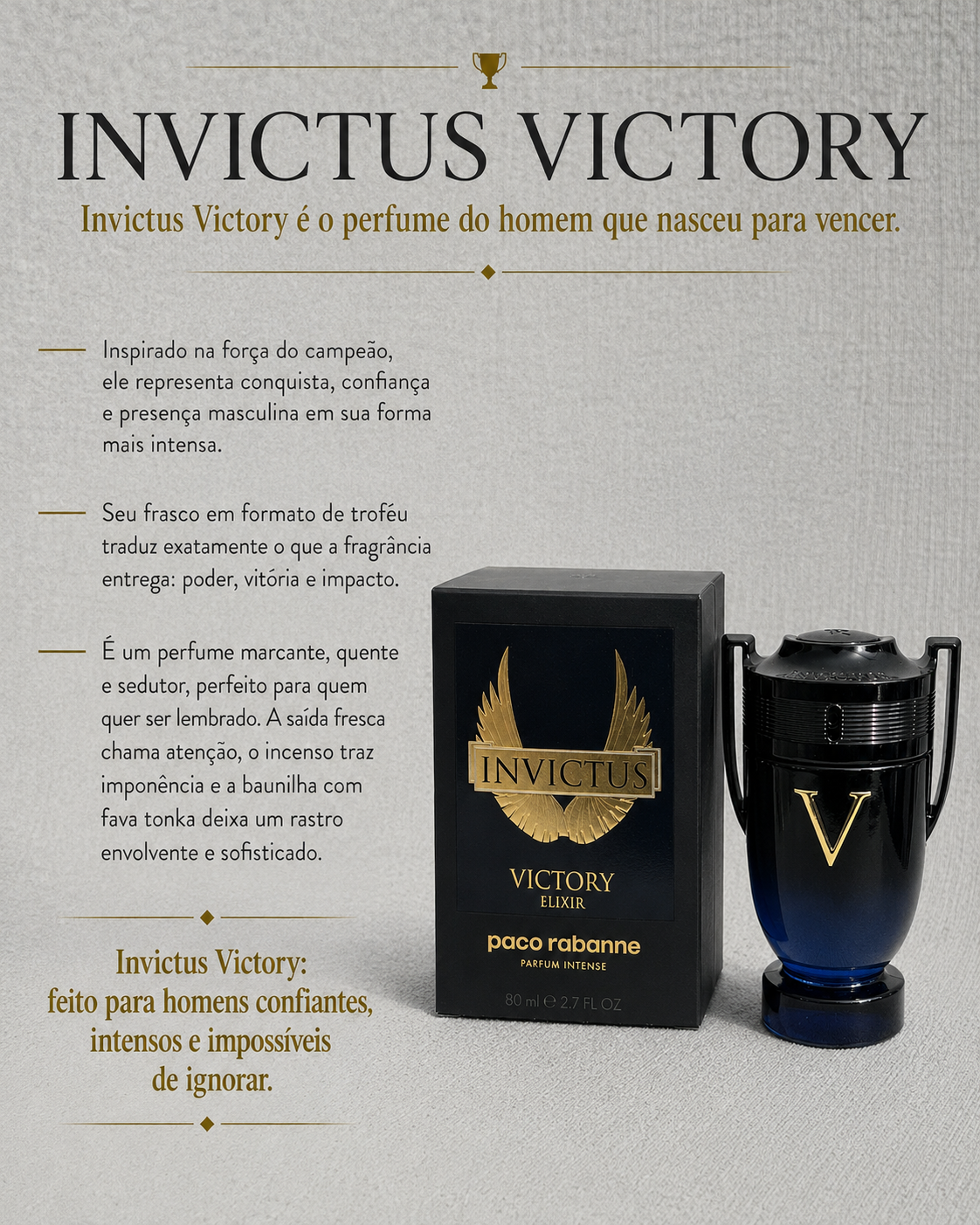 Perfume Invictus Victory 100ml - O cheiro da conquista.