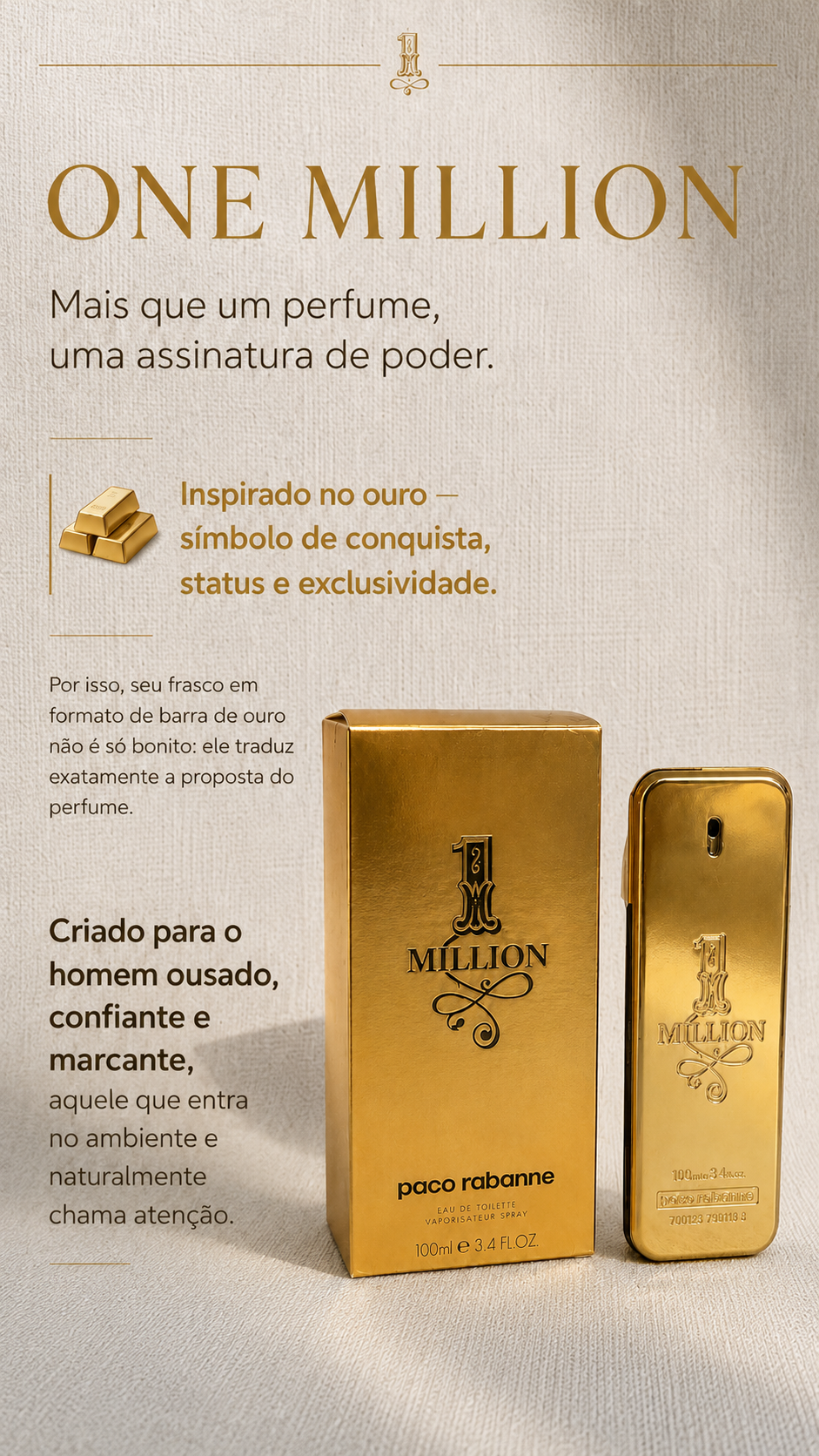 Perfume One Million 100ml - O perfume de quem chama atenção sem pedir permissão