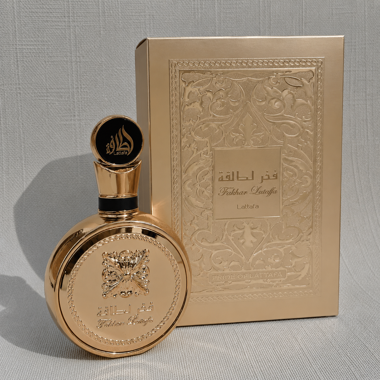 Perfume Lattafa Fakhar Gold 100ml - O nível mais alto da perfumaria.
