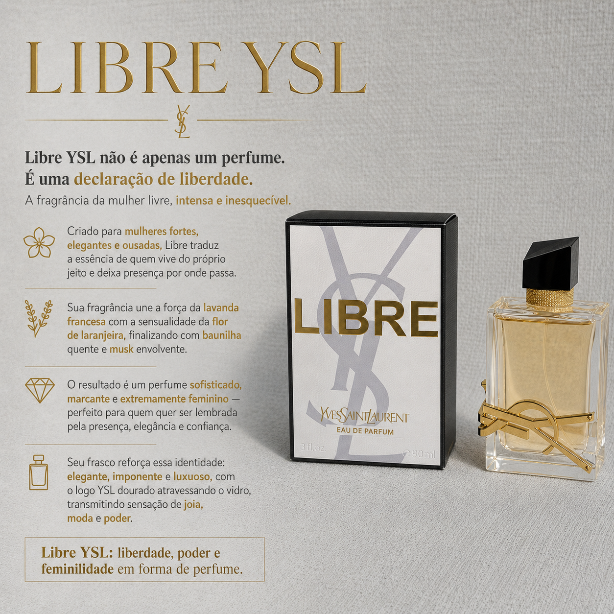 Perfume Libre Yves Saint Laurent 90ml - A fragrância da liberdade em sua forma mais sofisticada