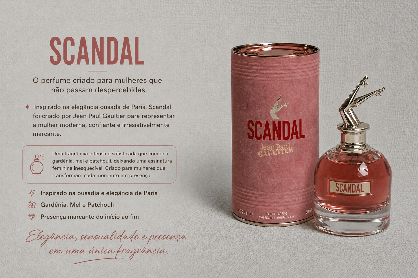 Perfume Scandal Jean Paul Gaultier 80ml - Scandal — O perfume que provoca, seduz e marca presença.