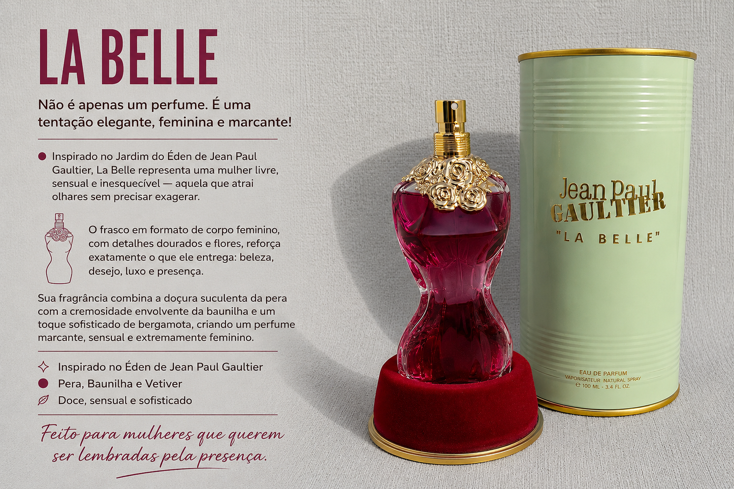 Perfume La Belle Jean Paul Gaultier Eau de Parfum - A fragrância da mulher que transforma desejo em presença!
