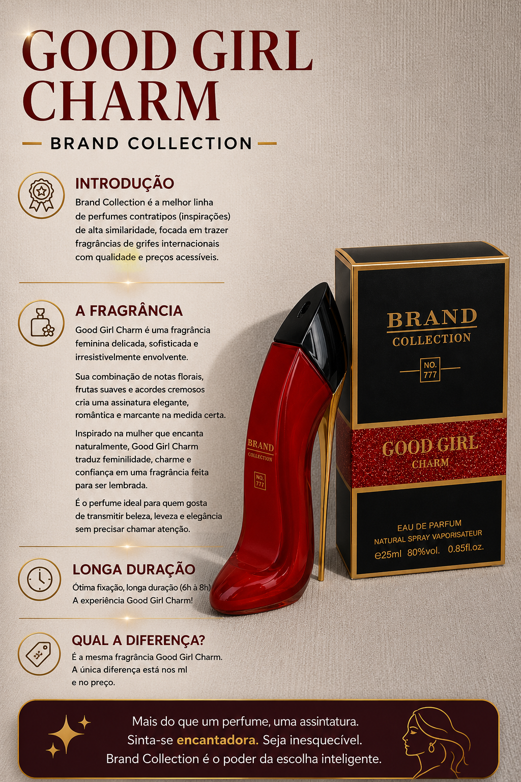 Perfume Miniatura Good Girl Charm 25ml - Brand Collection