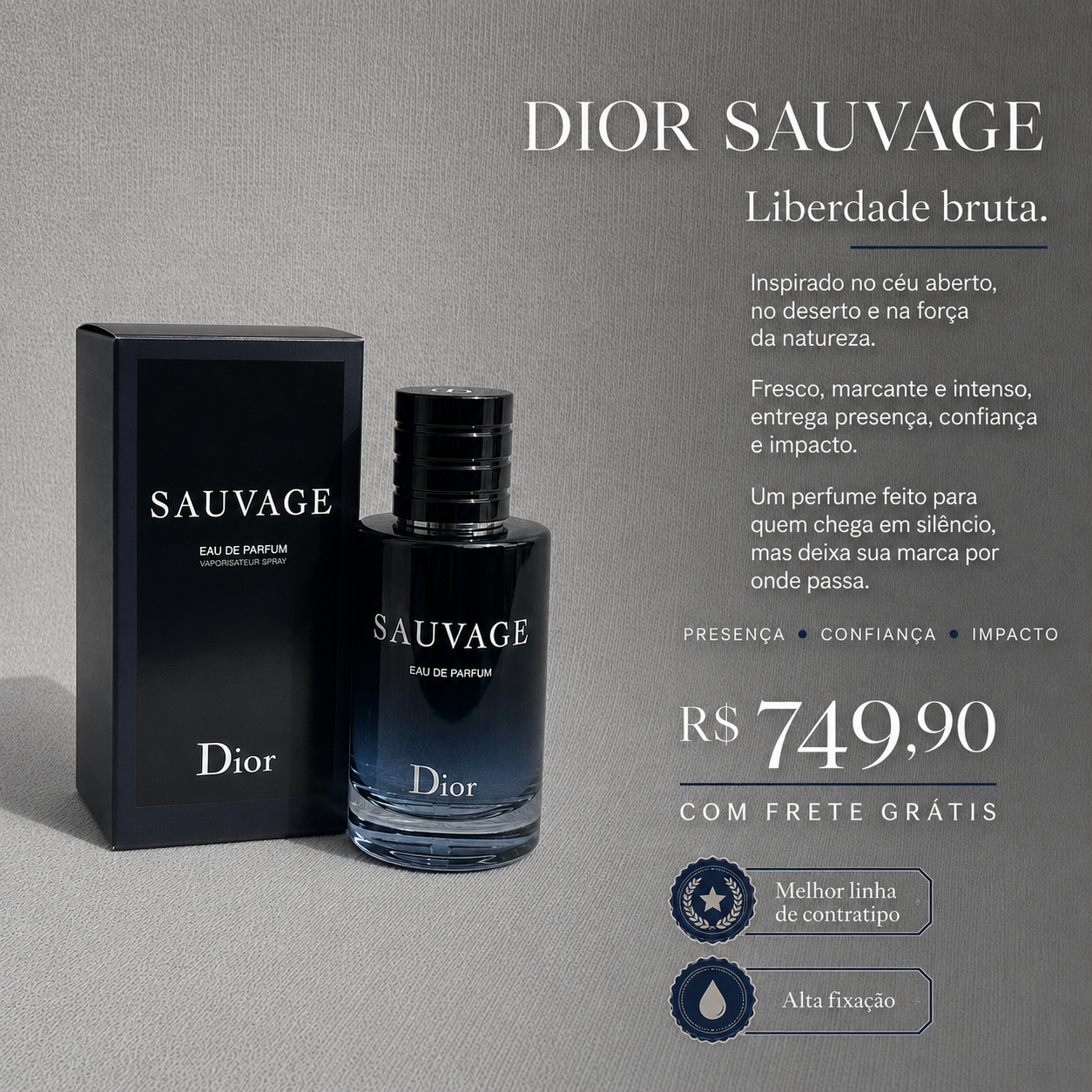 Perfume Dior Sauvage 100ml - O perfume que domina o ambiente sem esforço.